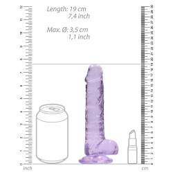 Real Rock Crystal Gode Crystal Clear 14 x 3.5cm Violet